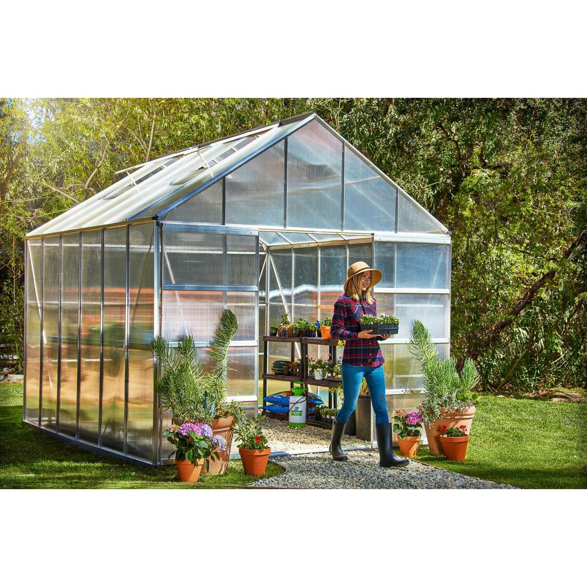 10 ft. x 12 ft. Greenhouse with 4 Vents B78936