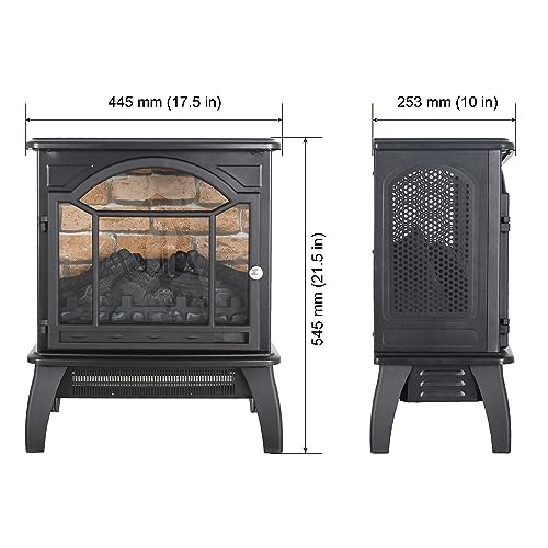 1500W Infrared Freestanding Electric Fireplace Stove Heater with Remote Y3112