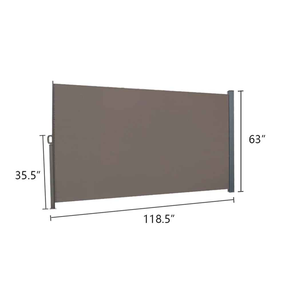 5x10ft Retractable Patio Side Awning, Outdoor Privacy Screen M719518