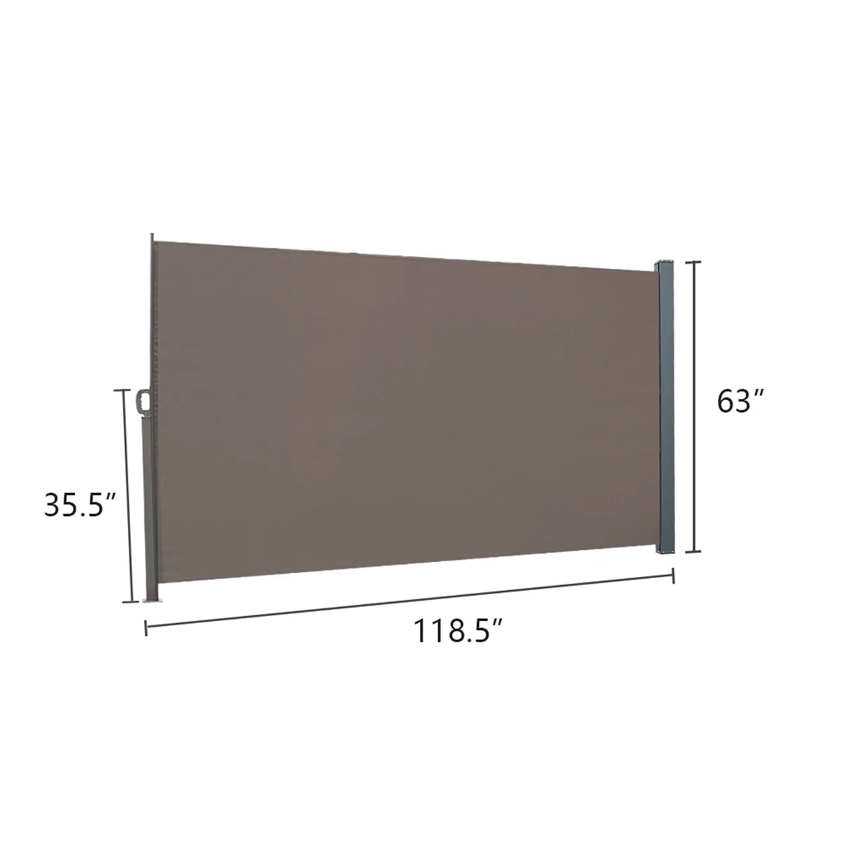 5x10ft Retractable Patio Side Awning, Outdoor Privacy Screen M719518