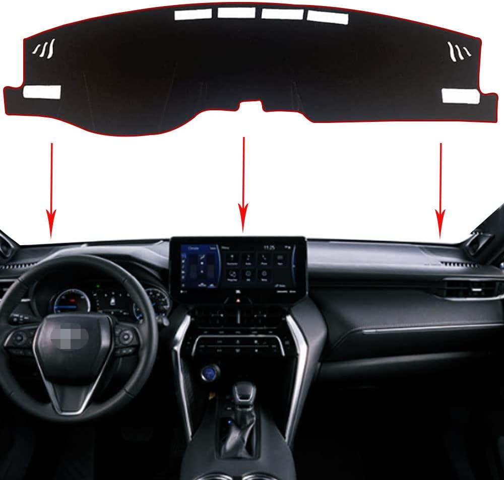Black Edge Dashboard Cover Mat for Toyota Venza 2021 2022 I370015
