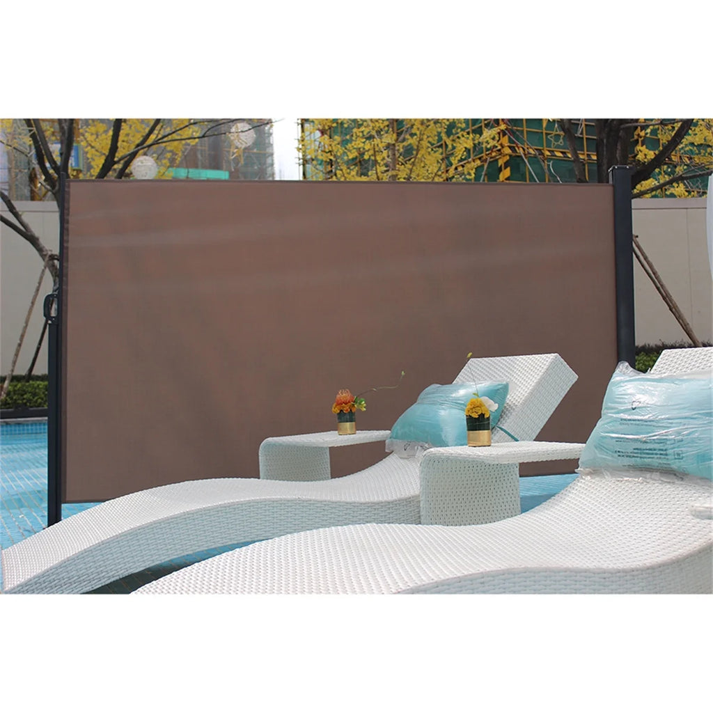 5x10ft Retractable Patio Side Awning, Outdoor Privacy Screen M719518