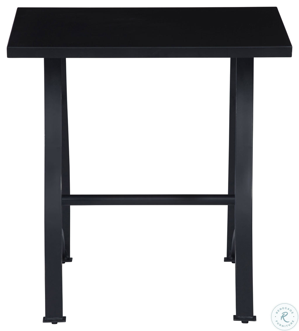 Matte Black Square End Table D301