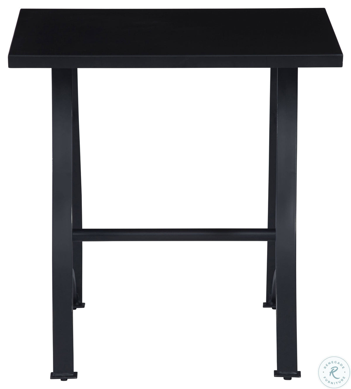 Matte Black Square End Table D301