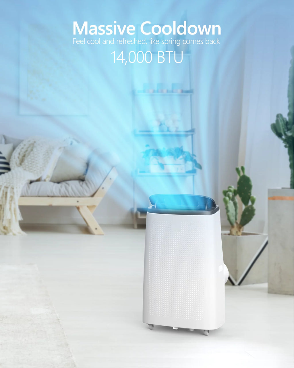 Portable Air Conditioner 14,000 BTU with Remote Control Grey H45069