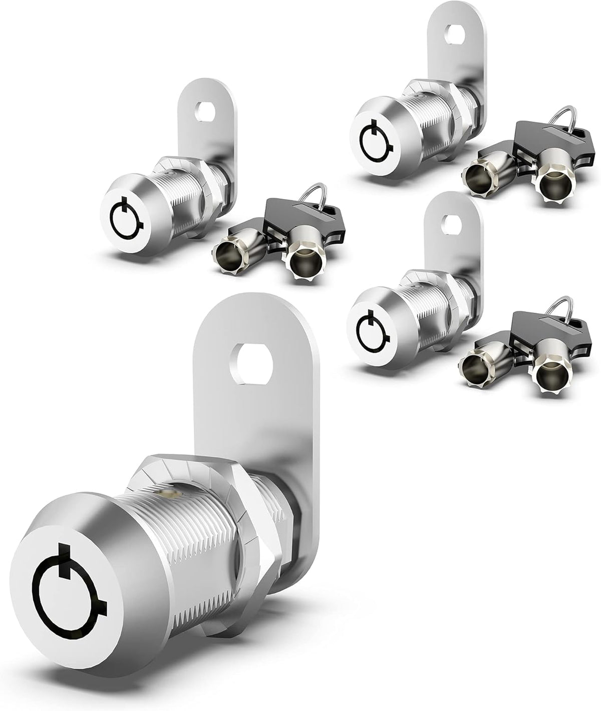 6 Pack 1-1/8 Inch Keyed Alike Zinc Alloy Cam Lock G6320