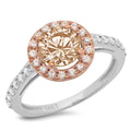 Champagne Simulated Diamond Halo Ring Y447642