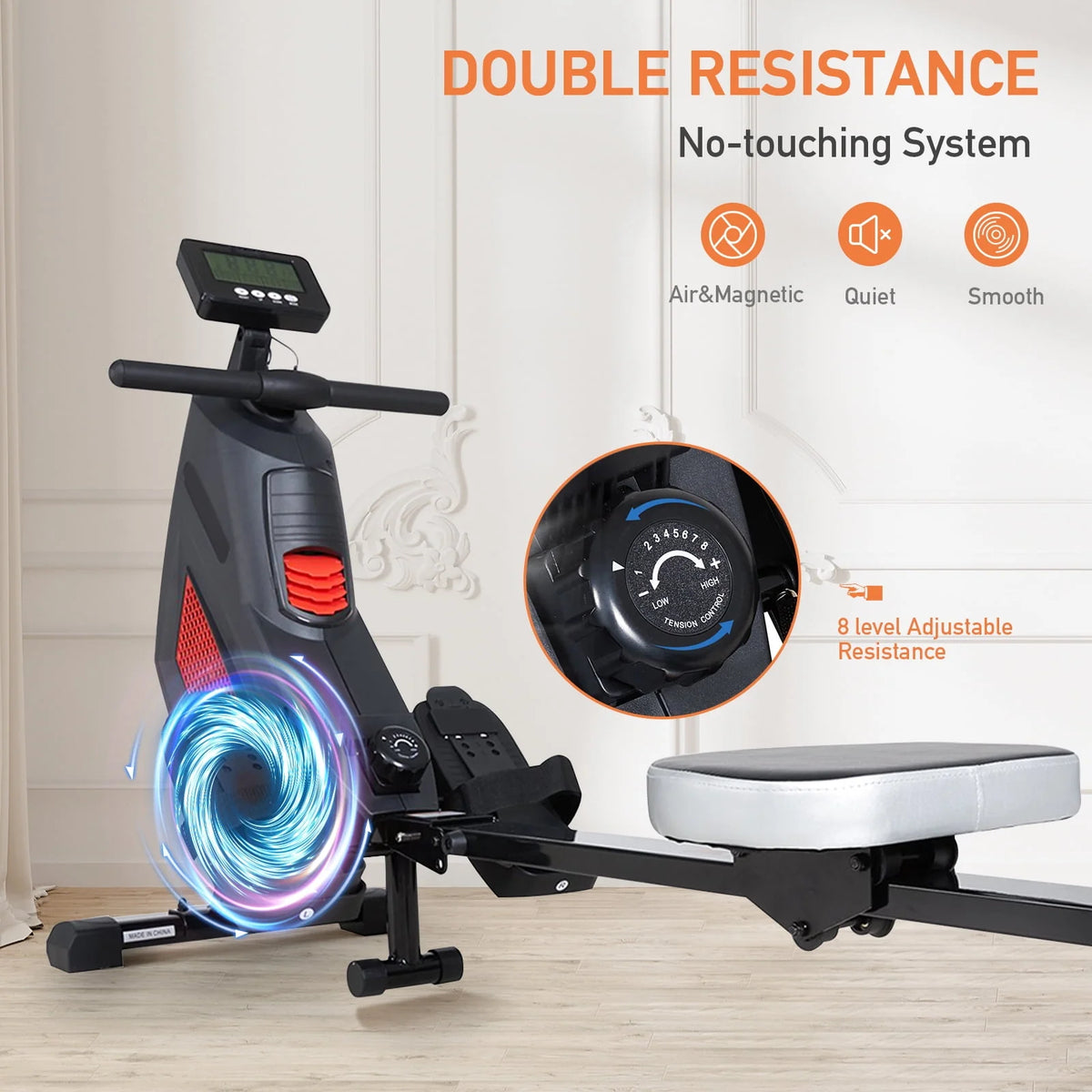 Folding Magnetic Air Rowing Machine N43104