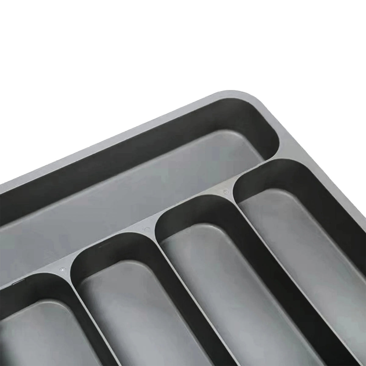 Black Expandable Plastic Silverware Drawer Organizer O769605