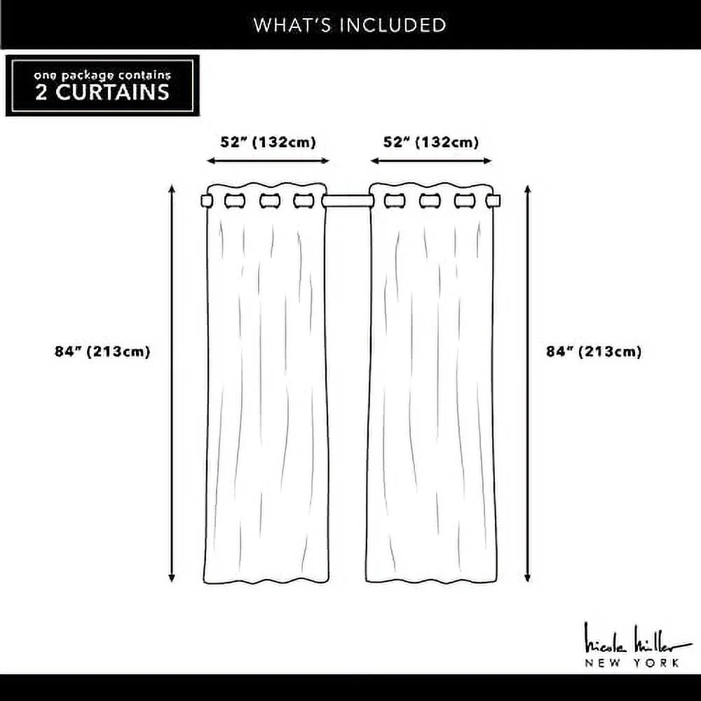 Cotton Blend Grommet Top Light Filtering Curtain Panels, 52"x96", White, Set of 2 R78154