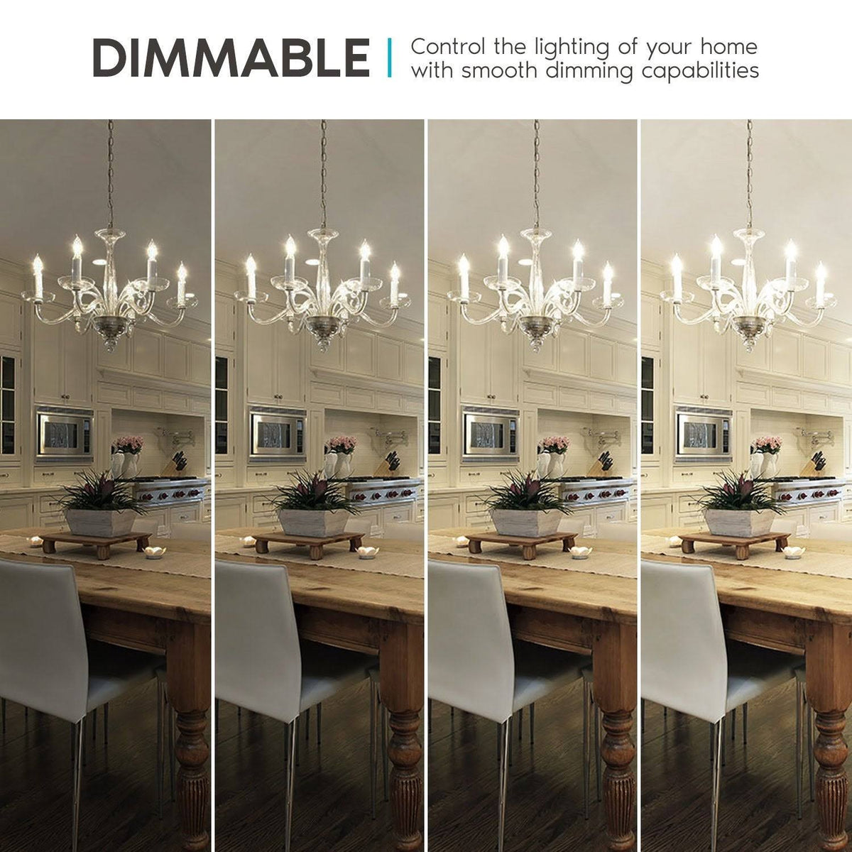 24 Pack Dimmable 4W LED Candelabra Bulbs E12 Base L4278