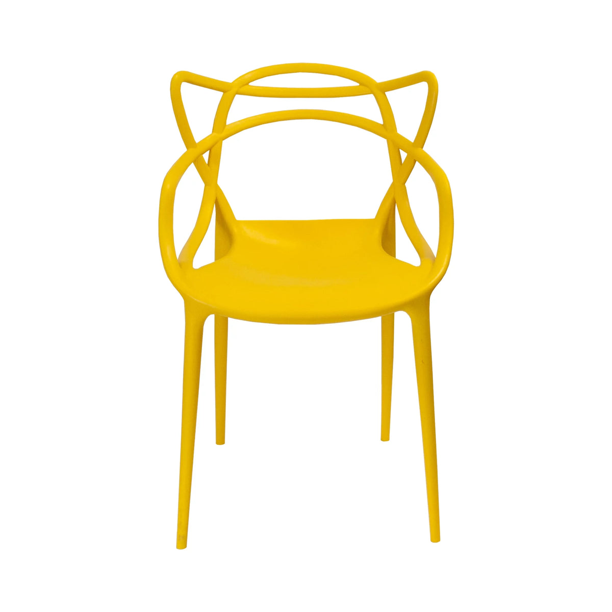 Yellow Molded Plastic Dining Chair Set of 2 S68611