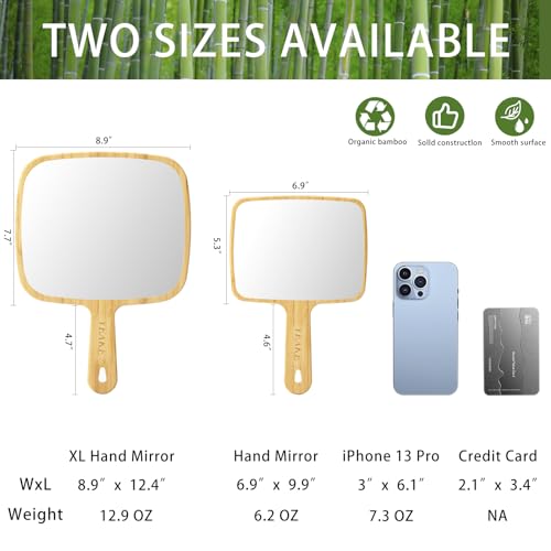 Bamboo Handheld Mirror with Handle Z128