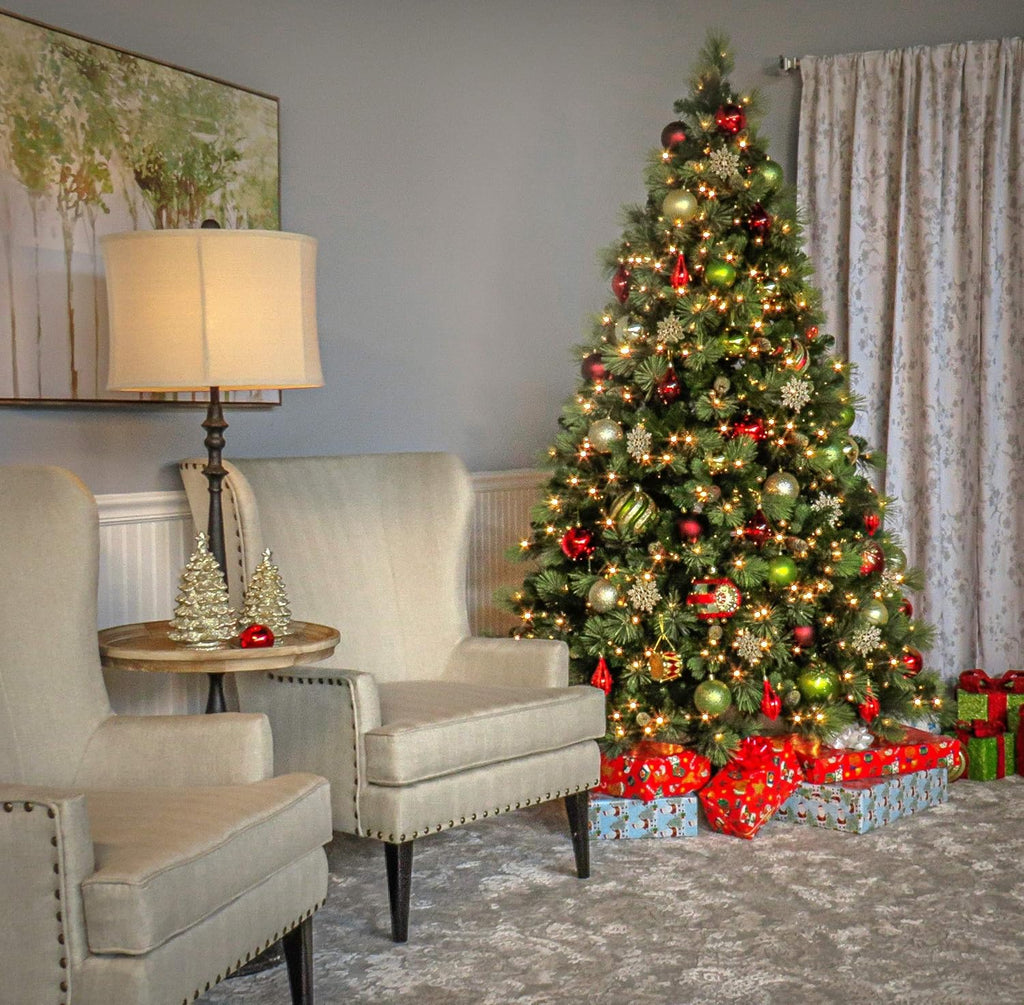 7.5 Foot Artificial Prelit Christmas Tree with Clear Lights E660328