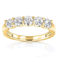 4/5 Carat Round Brilliant Moissanite Wedding Band in 14K Yellow Gold W428318