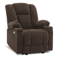 Brown Fabric Power Recliner Chair with Heat and Vibration Massage Q633615