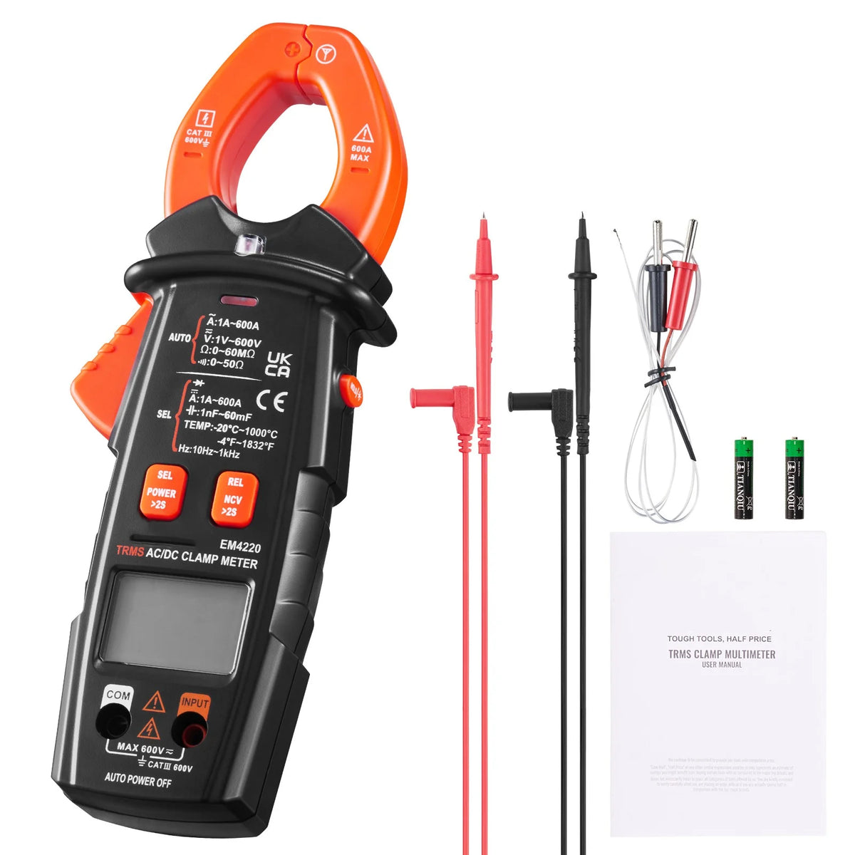 6000 Counts True RMS Digital Clamp Meter M48792