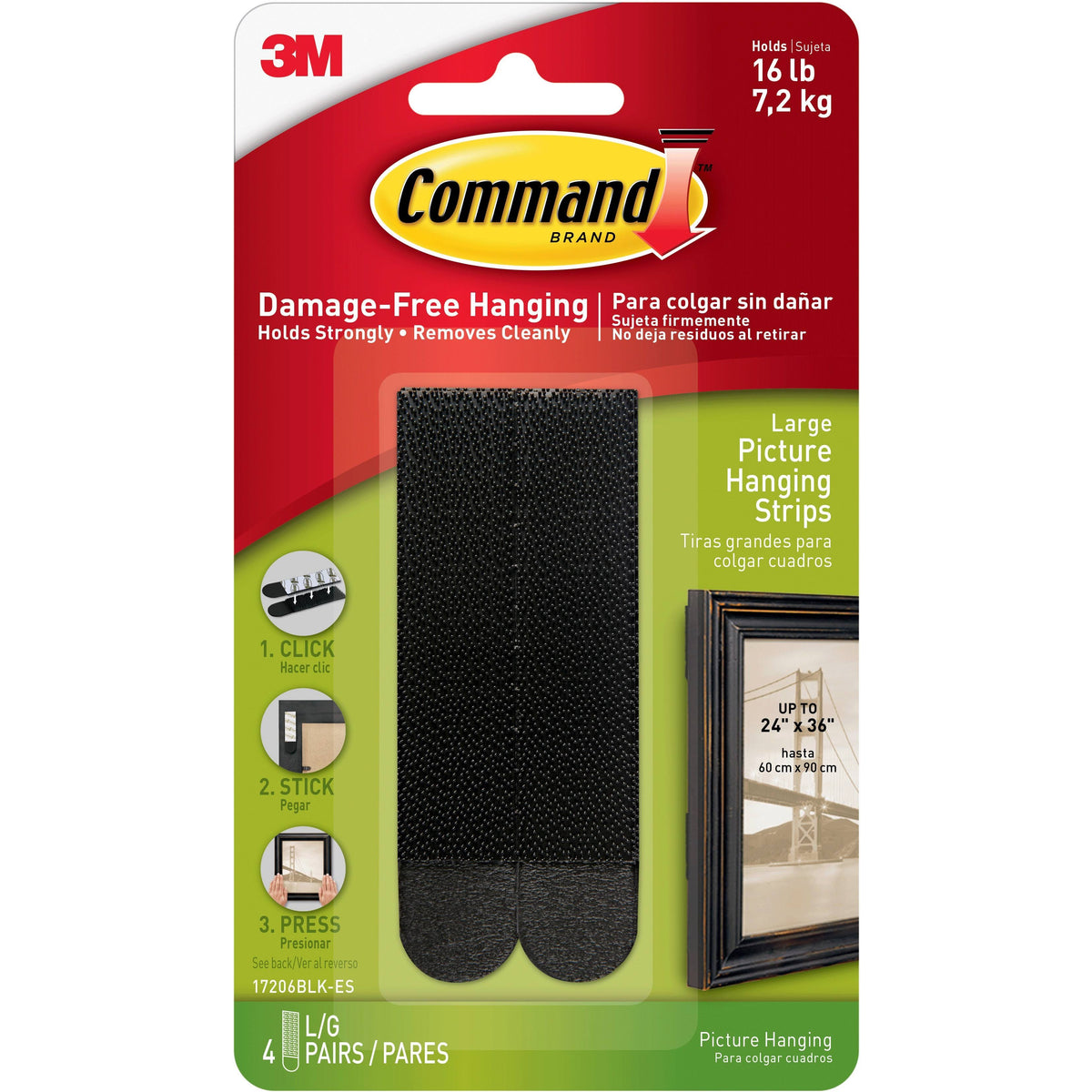 Black Picture Hanging Strips 4 Count K8191