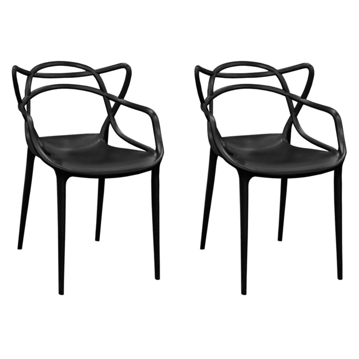 Yellow Molded Plastic Dining Chair Set of 2 S68611
