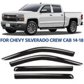 Rain Guards for Chevrolet Silverado 2014-2018 Crew Cab, Tape-on Window Deflectors, 4 pcs. L56677