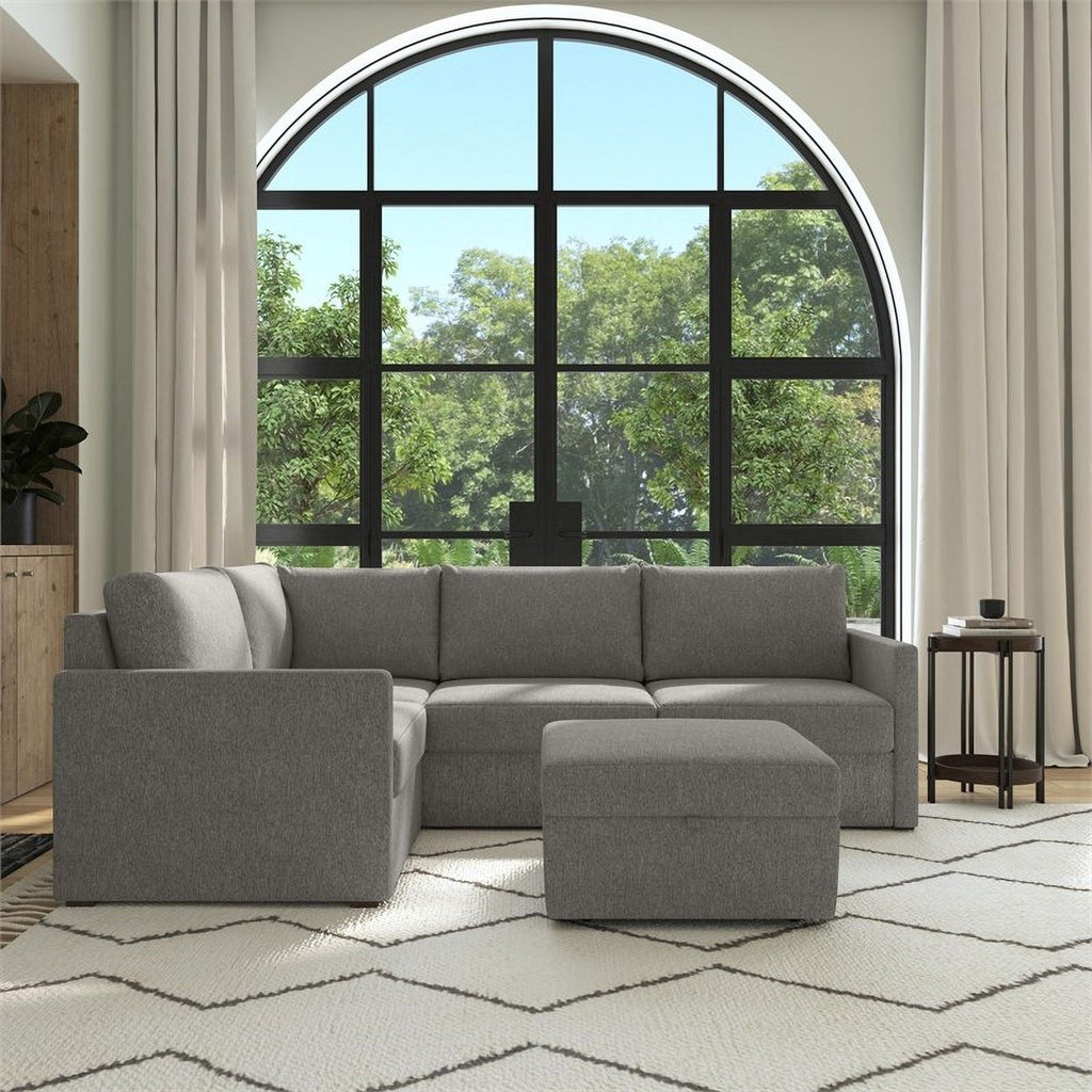 Gray 4 Seat Sectional with Performance Fabric V571