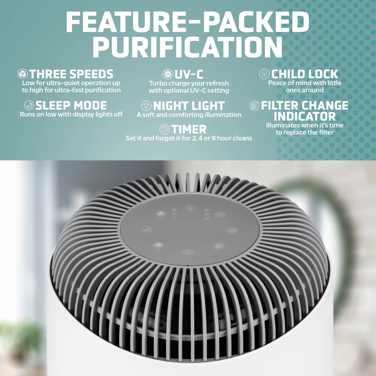 Air Purifier with HEPA Filter, UV-C, 1095 Sq. ft. H7324