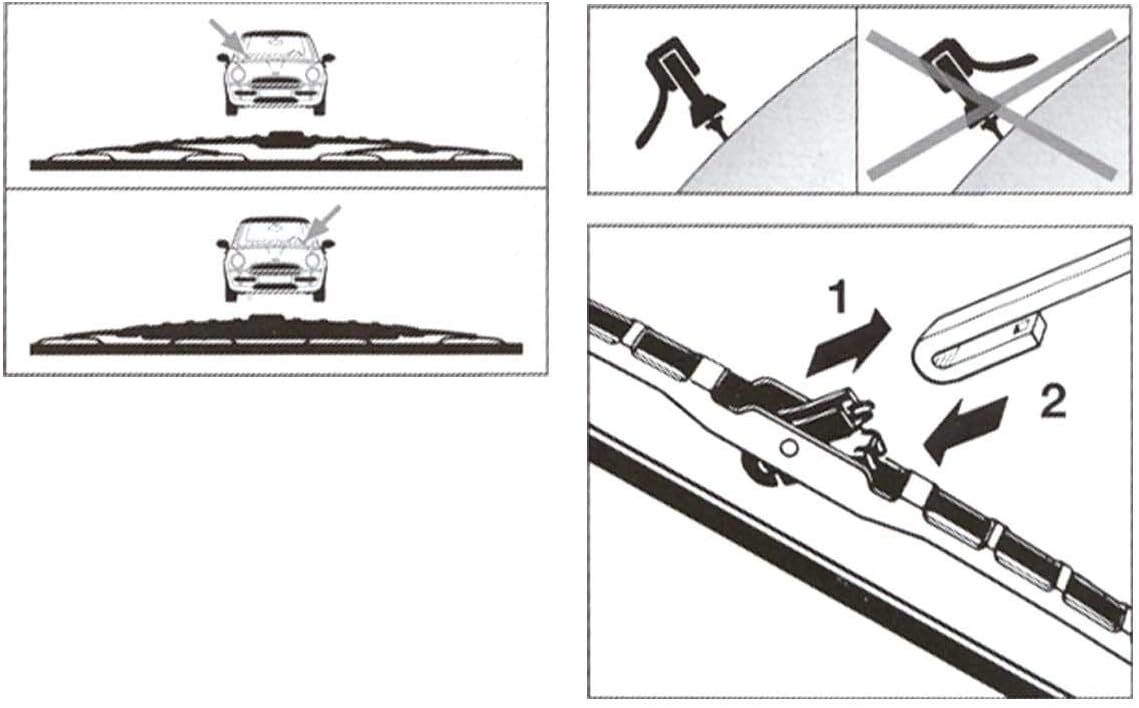 Wiper Blade Set 3 Pieces Pack of 2 E3312