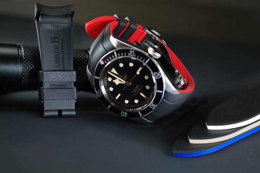 Black Rubber Strap for Heritage Black Bay 41mm N998