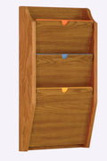 Wooden Mallet 3 Pocket Privacy Letter Size Chart Holder - HIPAA Compliant Medium Oak R86172