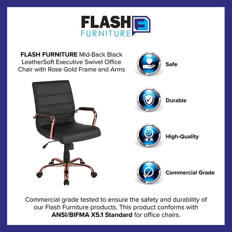 Black Leather Executive Swivel Office Chair J4586