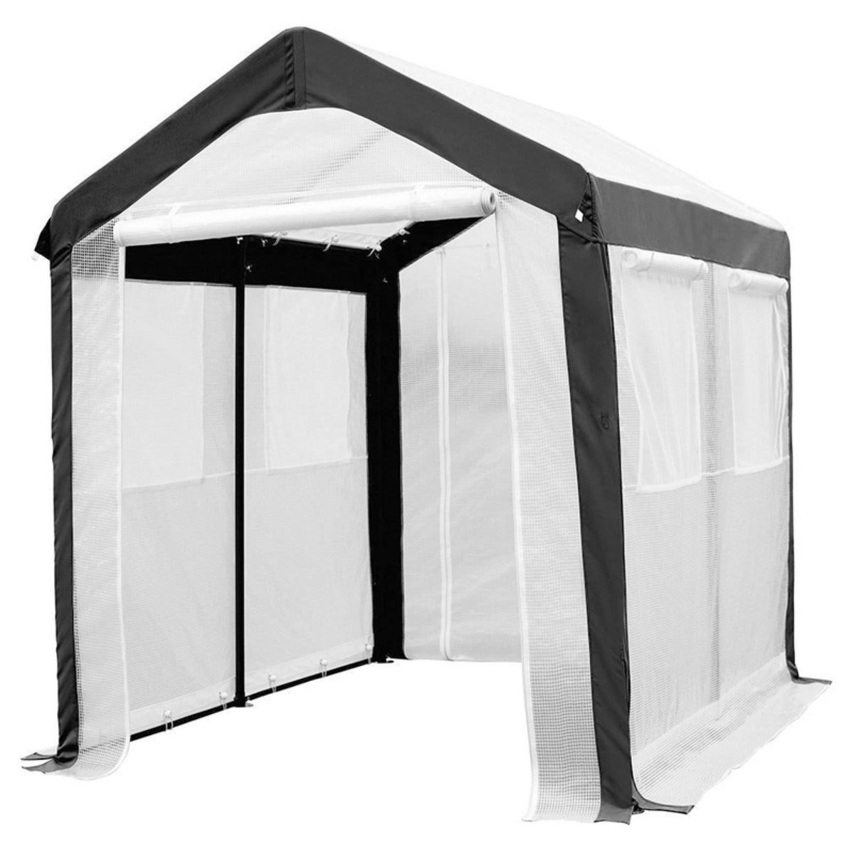 White 6 x 8 ft Walk in Greenhouse with Windows U4513