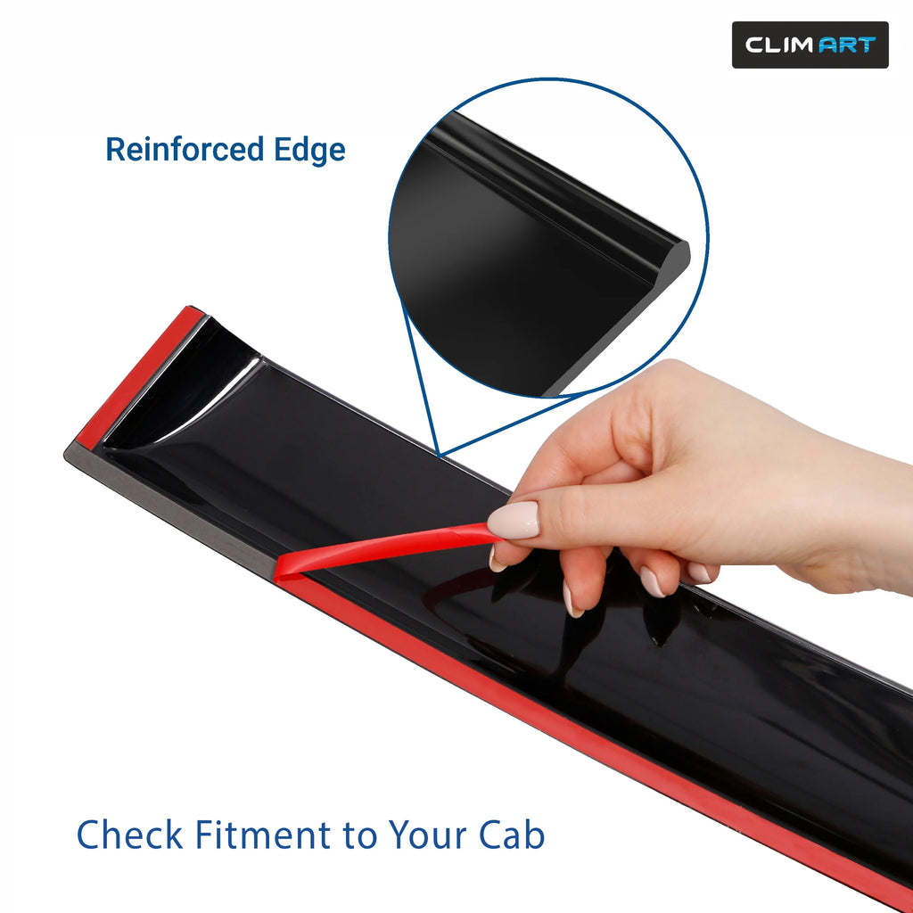 Rain Guards for Chevrolet Silverado 2014-2018 Crew Cab, Tape-on Window Deflectors, 4 pcs. L56677