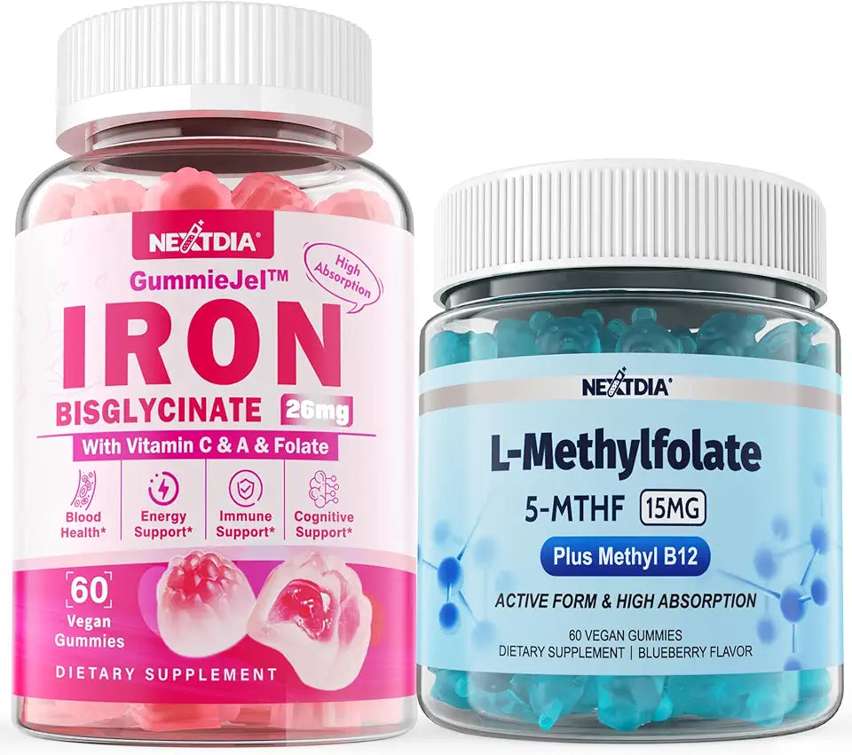 L-MethylFolate 15mg + Iron Bisglycinate 26mg Gummies N68574