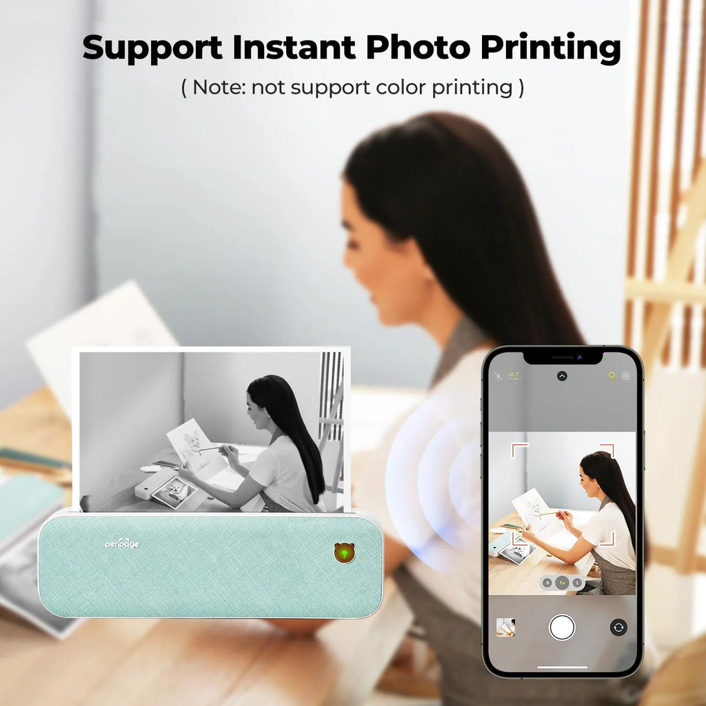 Green Wireless Thermal Inkless Printer J71339