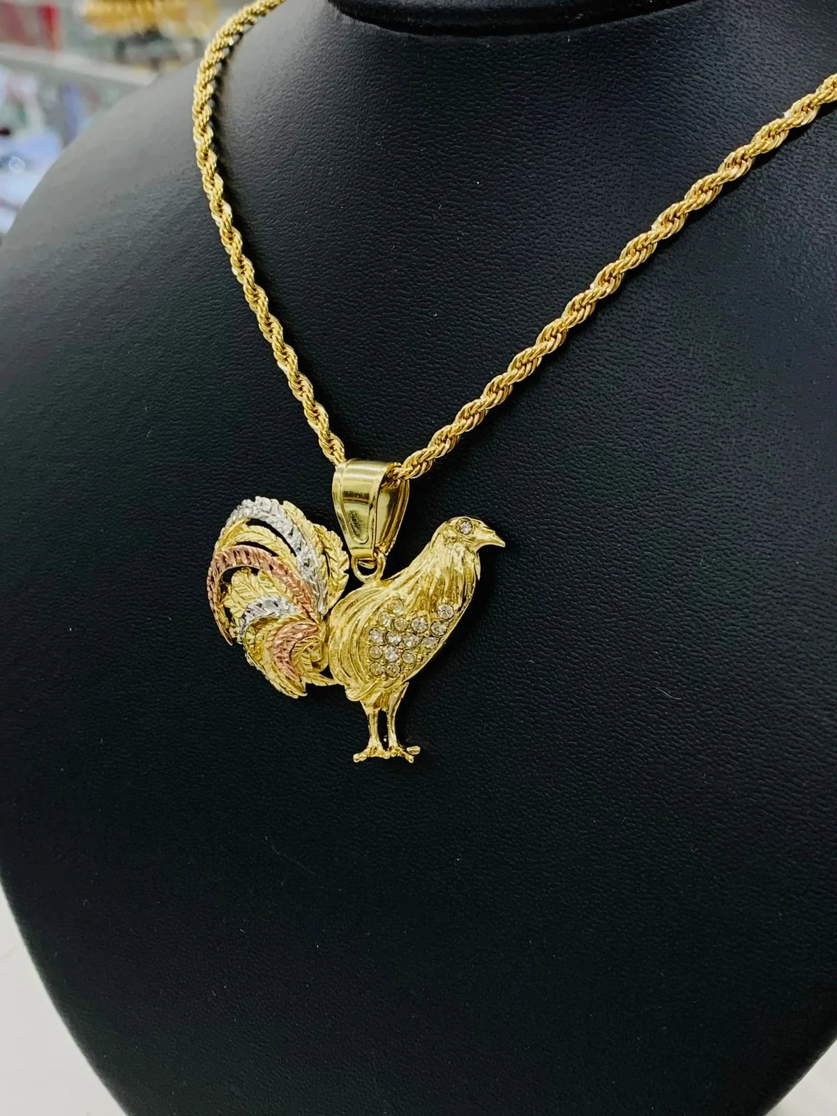 18K Gold Filled Chicken Rooster Pendant Necklace 24" G347310