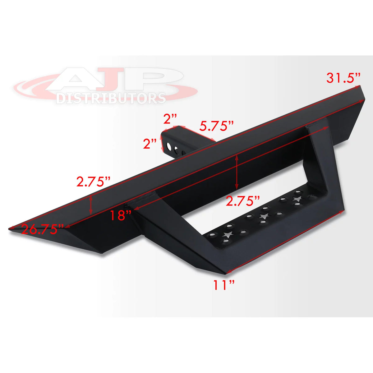 Heavy Duty Steel Exterior Tow Hitch Step Bar 2" Receiver B1078