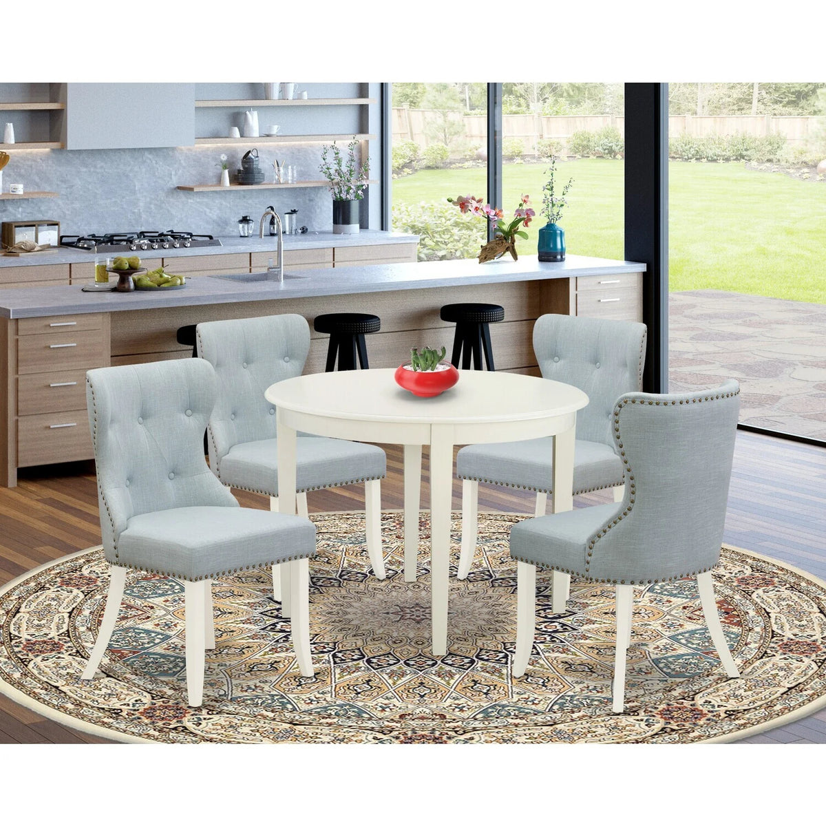 Wooden Dining Table Set of 4 Chairs B4525