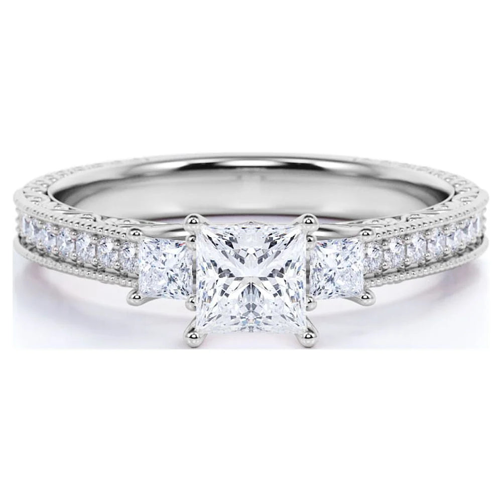10K White Gold Princess Cut Diamond Engagement Ring M615902