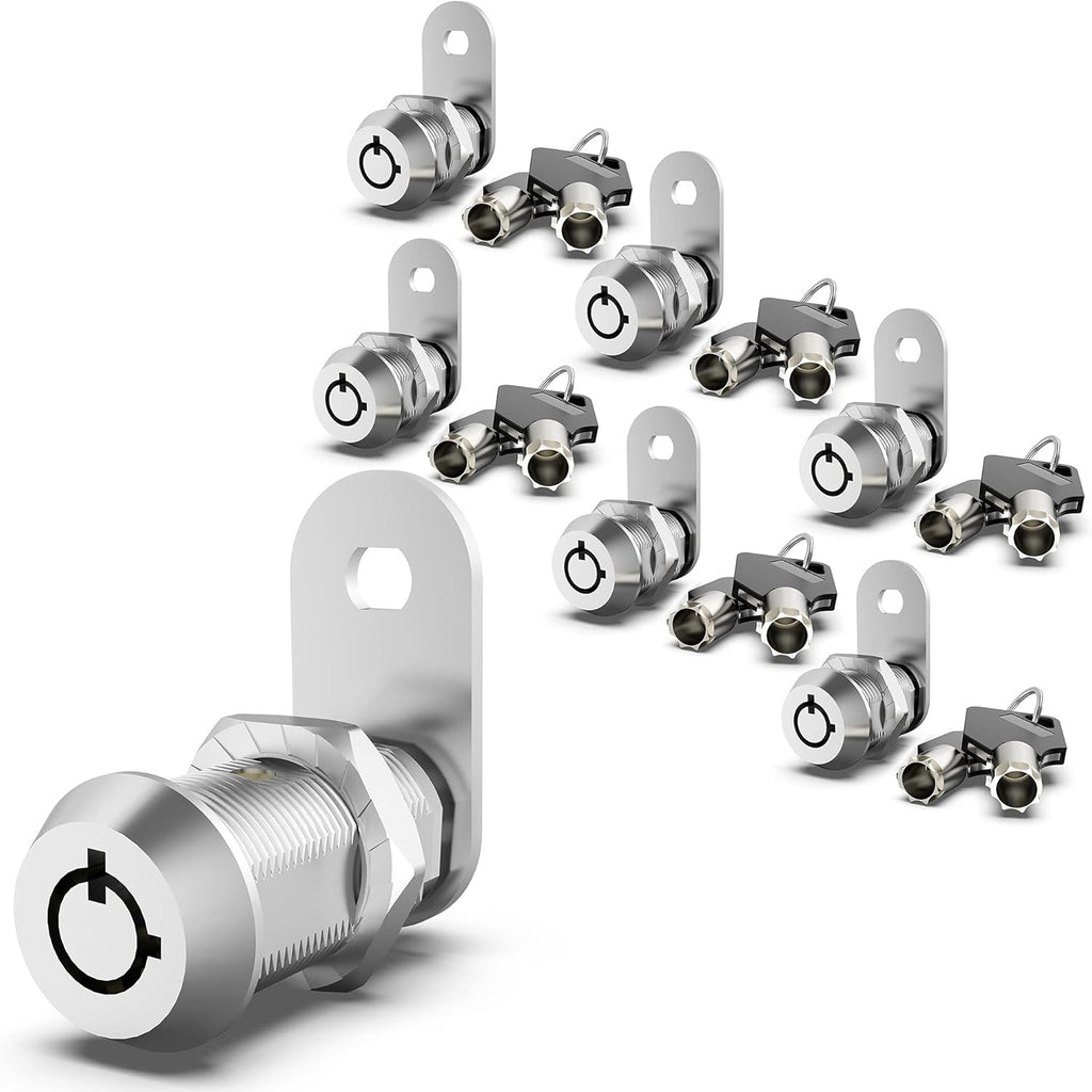 6 Pack 1-1/8 Inch Keyed Alike Zinc Alloy Cam Lock G6320