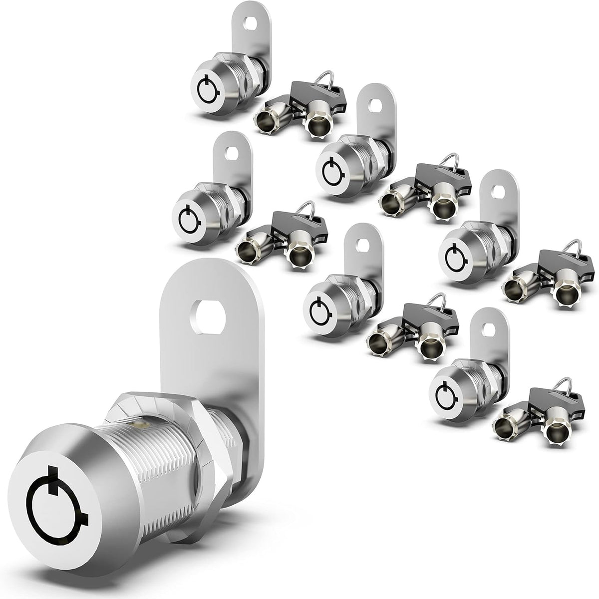 6 Pack 1-1/8 Inch Keyed Alike Zinc Alloy Cam Lock G6320