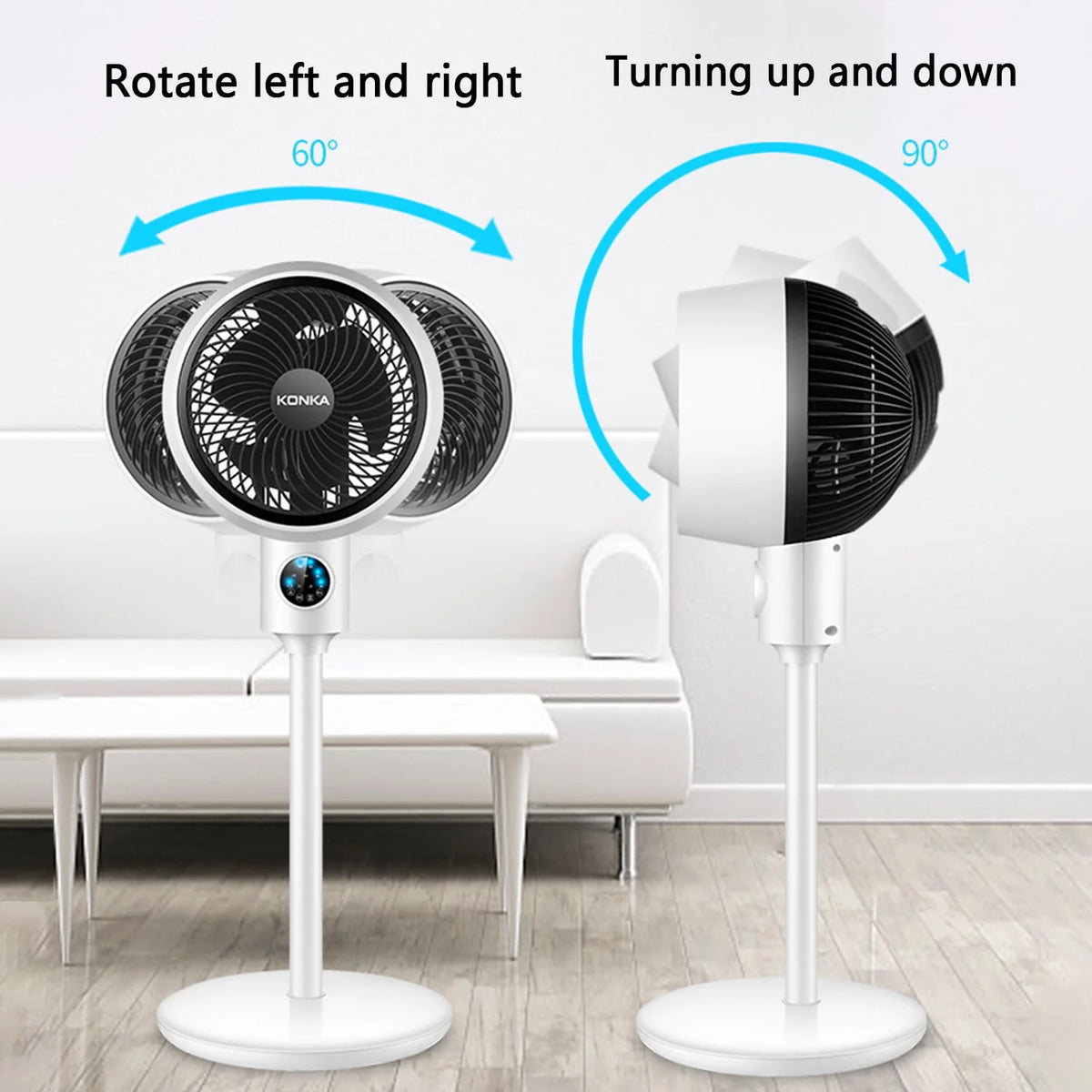 Electric Fan Floor Standing Swing Head Air Circulation Fan Remote Control T923