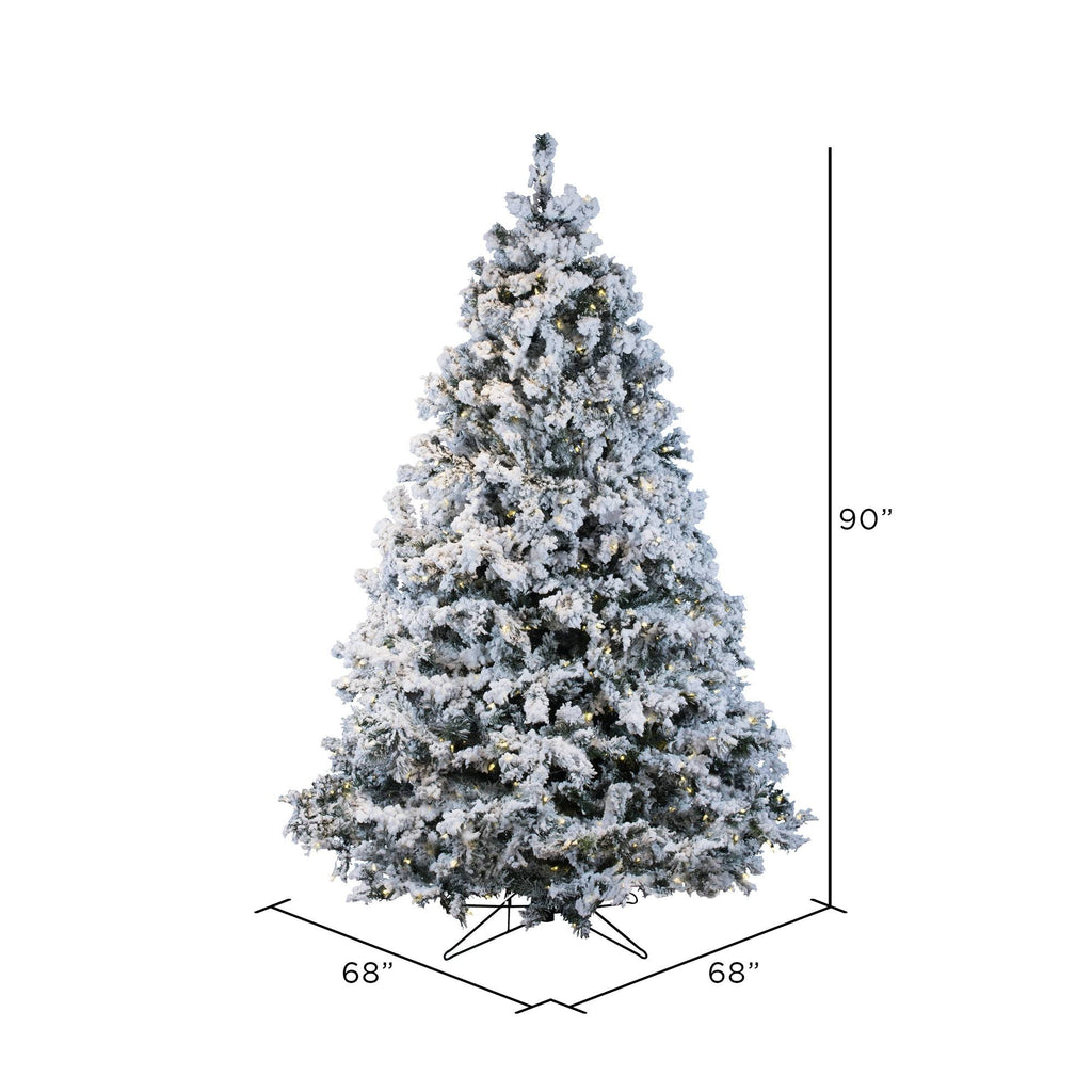 7.5 ft Flocked Alaskan Tree with 900 Warm White LED Lights U927