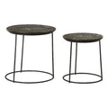 Round Wood Top Nesting Table in Matte Black C43368