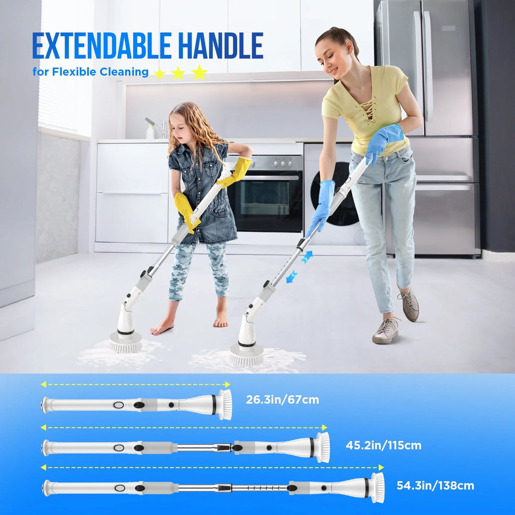Cordless Electric Spin Scrubber with 4 Heads J2651