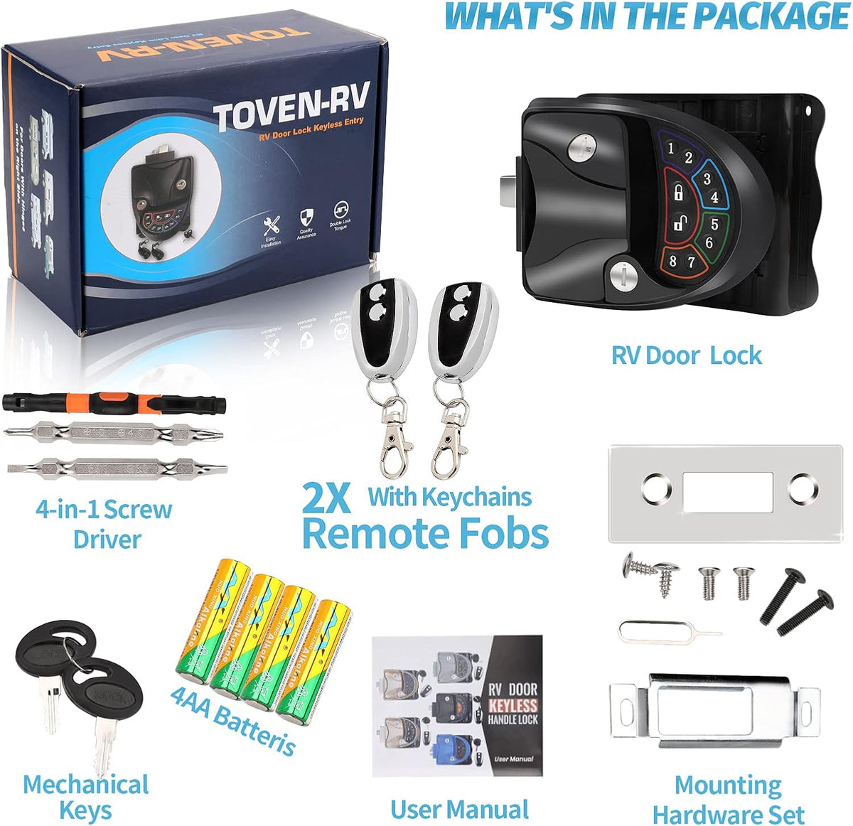 RV Keyless Entry Door Lock with Deadbolt and Silent Mode K632