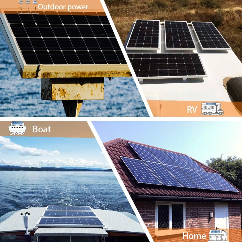 150 Watt 12V Monocrystalline Solar Panel Kit with 20A Charge Controller V185