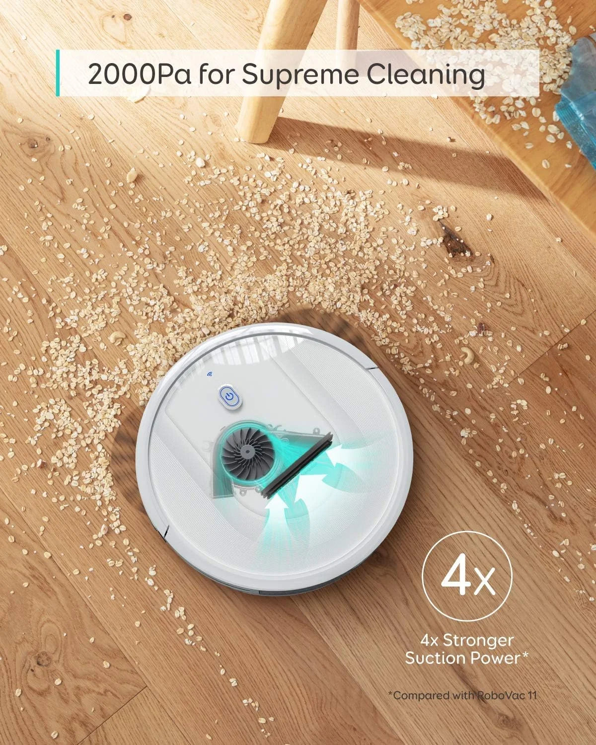 Robotic Vacuum Cleaner 2-in-1 Sweep, mop -WHITE P1814