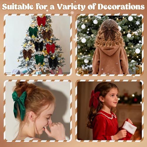 4 Pcs Velvet Hair Bows W215