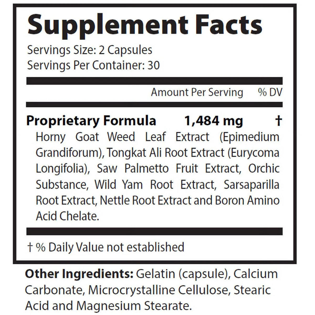 Men’s Health Supplement 1484mg 120 Capsules E460