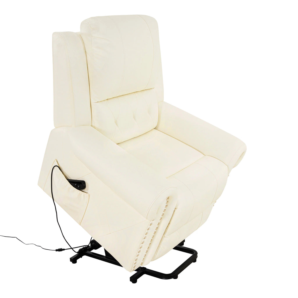 Oversized Leather Power Lift Recliner Chair with Footrest H10929